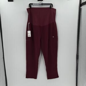 Figs Women's Yola Maternity 2.0 Petite Scrub Pants - Maroon - XL - New with tags